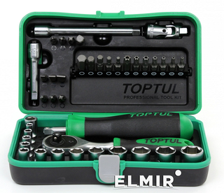 TOPTUL SOCKET&BIT SET 1/4DR 41PC.