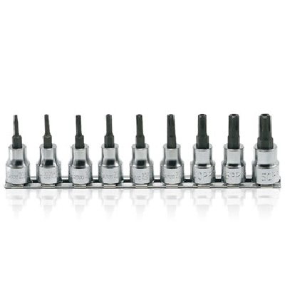 KOKEN 3/8DR BIT SKT SECR. SET 10-50PR RAIL