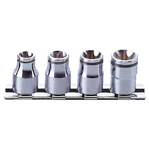 KOKEN 3/8DR TORX SOCKET SET E10-E20 4PC RAIL SET