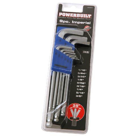 POWERBUILT HEX KEY SET 9pc IMP