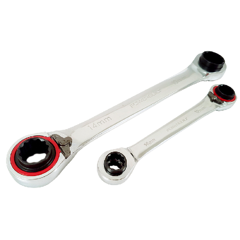 POWERBUILT 2PC 4IN1 MET.GEAR SPANNER SET