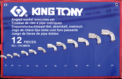 KING TONY 12PCE ANGLED SOCKET WRENCH SET TET POUCH
