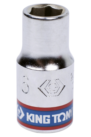 KING TONY 1/4DR SOCKET 6PT 6MM