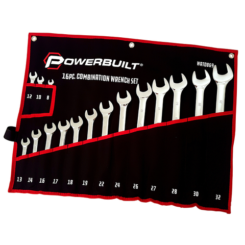 POWERBUILT SPANNER SET 8-32 16PCE