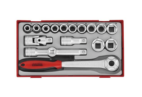 TENG 1/2DR 17PC SKT & ACC.SET 10-24mm IN TRAY