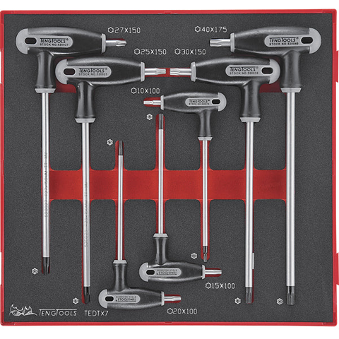 TENG 7PC TORX® TP/TPX T-HANDLE SET 10-40-TED-TRAY