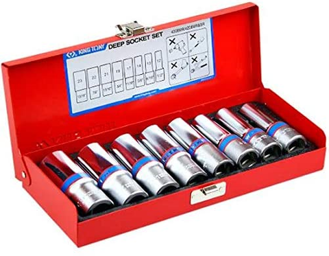 KING TONY 1/2DR 8PC DEEP SKT SET 12-23mm