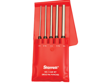 STARRETT PIN PUNCH SET 1/8TO3/8'' LONG