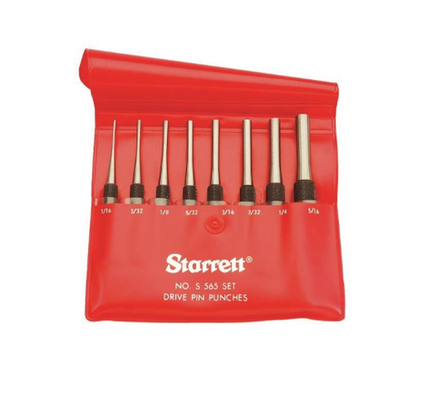 STARRETT PIN PUNCH SET 1/16TO5/16''SHORT