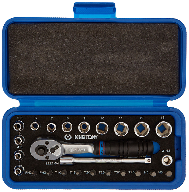 KING TONY 1/4DR SOCKET SET 25PC