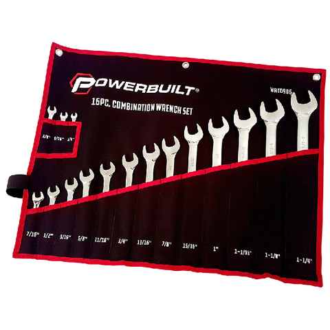 POWERBUILT R&OE SPANNER 16PC SET 1/4''-1-1/4'' POLISHED