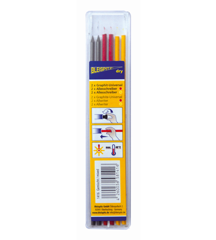 BLEISPITZ 2 IN 1 COLOUR LEAD PENCIL REFILL 6PK