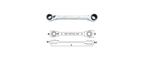 TOPTUL WRENCH RATCHET 4IN1 8,9,10,11MM