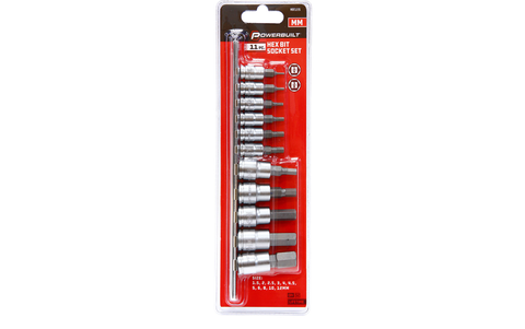POWERBUILT 1/4" DR 3/8" DR 11PC HEX BIT SOCKET SET