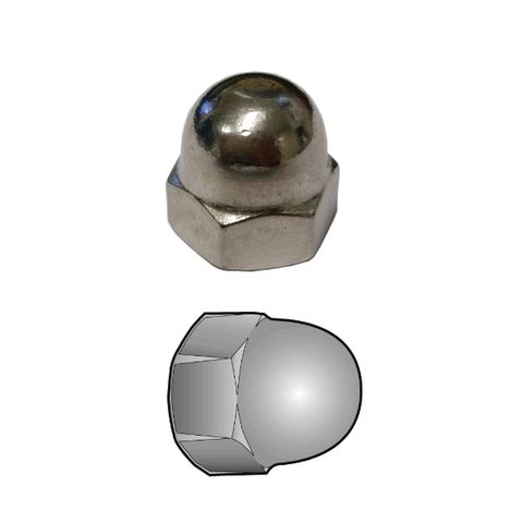 S/STEEL 5/16UNC DOME NUTS