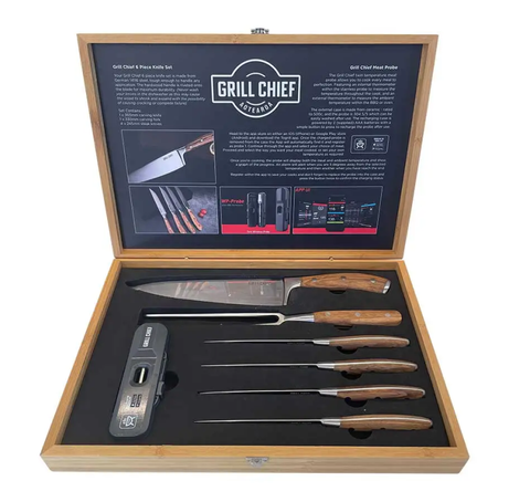 GRILL CHIEF KNIFE SET 6PCE W/ TEMP