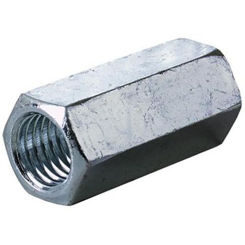 HEX COUPLER NUT 12MM ZP