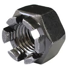 HEX CASTLE NUT 20X1.5 C4.6 BLK