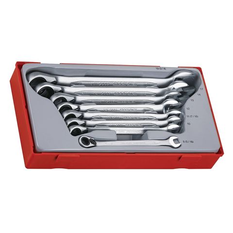 TENG 8PCE RATCHET SPANNER SET 8-19MM IN TRAY