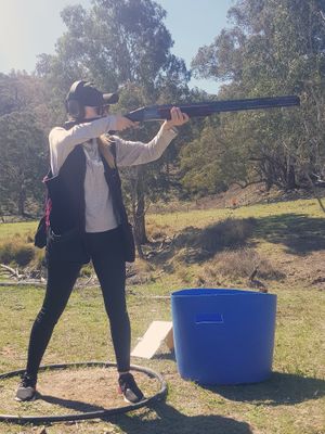 One of our staff members Melissa at a shotgun comp in Mudgee.