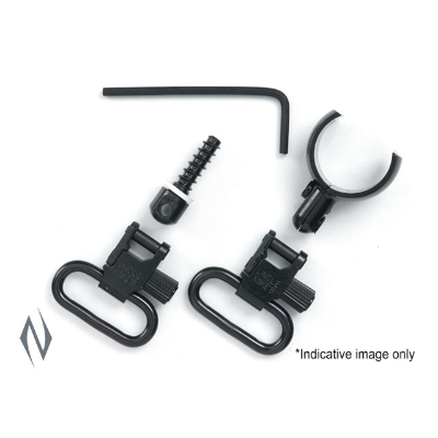 UNCLE MIKES BARREL BAND & SWIVEL SET BLUED BAND DIA .750-.800