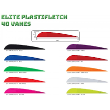 AAE ELITE PLASTIC FLETCH VANE 40 BRIGHT WHITE 100PKT