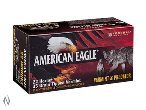 FEDERAL AMERICAN EAGLE 22 HORNET 35GR TIPPED VARMINT