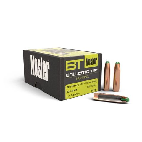 NOSLER 30CAL .308 220GR BALLISTIC TIP PROJECTILES 50PK