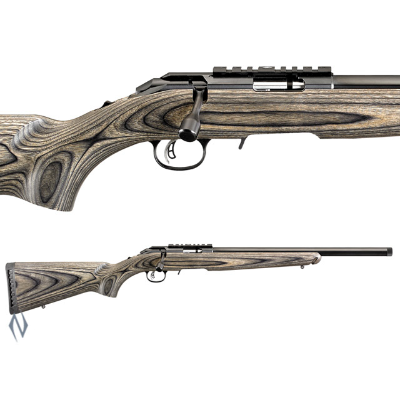 RUGER AMERICAN RIMFIRE LAMINATE BLUED TARGET 22MAG THREADED