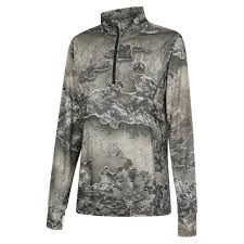 RIDGELINE MENS PERFORMANCE L/S QTR ZIP TOP EXCAPE CAMO LARGE