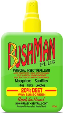 BUSHMAN PLUS DRYGEL 20% DEET 100ML PUMP