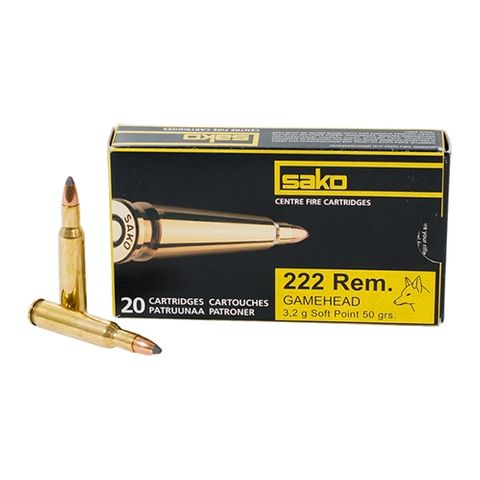 SAKO AMMO 222 REM 50GR GAMEHEAD SP 20PKT