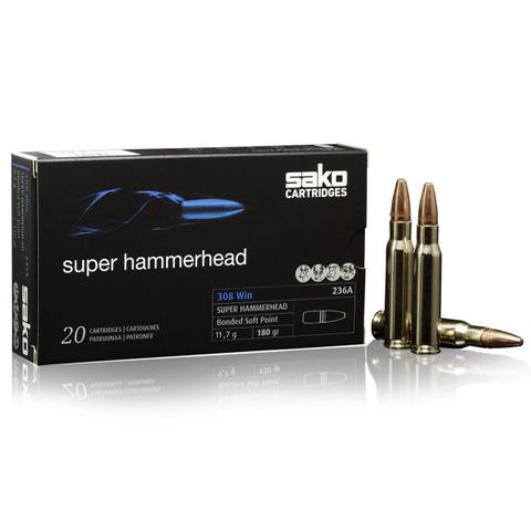 SAKO AMMO 308WIN 180GR SUPER HAMMERHEAD SP 20PKT