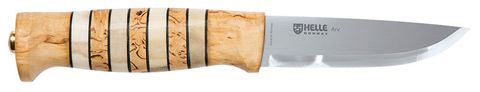 HELLE ARV 87MM BLADE TRIPLE LAMINATED S/S CURLY BIRCH STAGHORN
