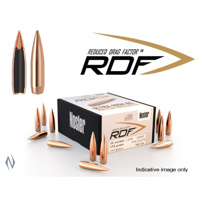 NOSLER 30CAL .308 RDF168GR HPBT PROJECTILES 100PK