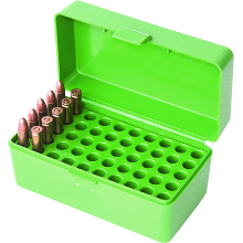 MTM 50RND HINGED TOP AMMO BOX 22 HORNET GREEN