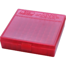 MTM 100RND HANDGUN AMMO BOX 38SPL 357MAG CLEAR RED