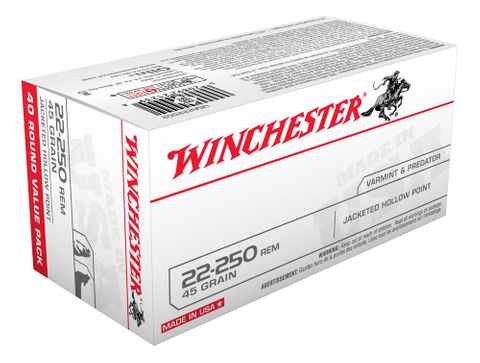 WINCHESTER USA VALUE PACK 22-250REM 45GR JHP 40PKT