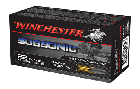 WINCHESTER SUBSONIC 1065FPS 22LR 40GR HP 500PKT