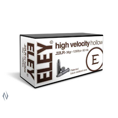 ELEY HIGH VELOCITY 1250FPS 22LR 38GR HP 50PKT