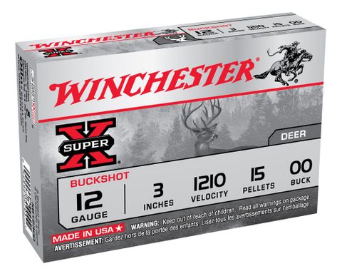 WINCHESTER SUPER X BUCK SHOT 3INCH 1210FPS 12GA 00 15 PELLET 5PKT