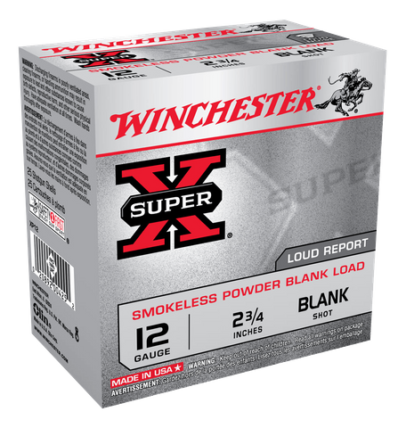 WINCHESTER SUPER X SMOKELESS POWDER 12GA BLANK SHOT  25PKT