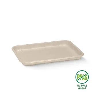 Biopak 19x14x2cm / 7x5" Plant Fibre Produce Tray 125 units per slve