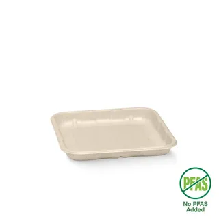 Biopak 14x14x2cm / 5x5" Plant Fibre Produce Tray 125 units per slve