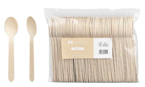 Matthews 160mm Wooden Natural Desert Spoon 100pk