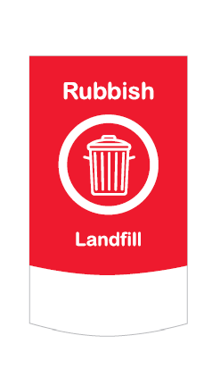 SCS Square 87L Bin, Front, RED /Recycling Label ea