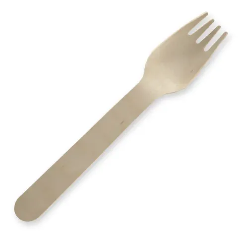 Biopak 16cm Unbranded Wooden Fork Bulk Pack 2000 units per ctn