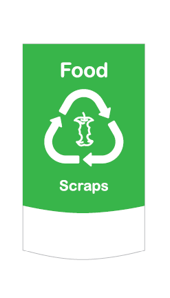 SCS Square 87L Bin, Front, GREEN /Recycling Label ea