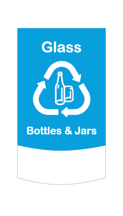 SCS Square 87L Bin, Front, BLUE /Recycling Label ea