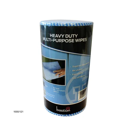 Bastion Blue Wipes Heavy Duty 90sht Roll